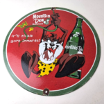 Vintage Mountain Dew Sign – Porcelain Gas Service Station Pump Soda Bottle Sign - Image 15