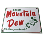 Vintage Mountain Dew Sign – Yahooo Hill Billy Soda Gas Station Porcelain Sign - Image 2