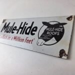 Vintage Mule Hide Roof Porcelain Sign – Auto Gas Service Garage Shop Sign - Image 12