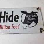 Vintage Mule Hide Roof Porcelain Sign – Auto Gas Service Garage Shop Sign - Image 3