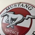 Vintage Mustang Oil Porcelain Sign – Advertising Gasoline Sign - Image 12