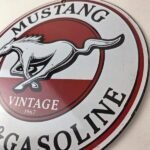 Vintage Mustang Oil Porcelain Sign – Advertising Gasoline Sign - Image 13