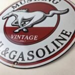 Vintage Mustang Oil Porcelain Sign – Advertising Gasoline Sign - Image 14