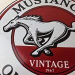 Vintage Mustang Oil Porcelain Sign – Advertising Gasoline Sign - Image 3