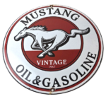 Vintage Mustang Oil Porcelain Sign – Advertising Gasoline Sign