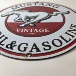 Vintage Mustang Oil Porcelain Sign – Advertising Gasoline Sign - Image 10
