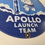 Vintage NASA Apollo Sign – Space Shuttle Snoopy Astronaut Porcelain Gas Sign - Image 11