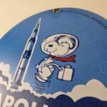Vintage NASA Apollo Sign – Space Shuttle Snoopy Astronaut Porcelain Gas Sign - Image 12