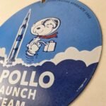 Vintage NASA Apollo Sign – Space Shuttle Snoopy Astronaut Porcelain Gas Sign - Image 13
