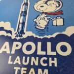 Vintage NASA Apollo Sign – Space Shuttle Snoopy Astronaut Porcelain Gas Sign - Image 4