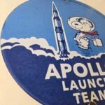 Vintage NASA Apollo Sign – Space Shuttle Snoopy Astronaut Porcelain Gas Sign - Image 6