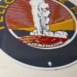 Vintage National Park Sign – Yellowstone Old Faithful Gas Pump Porcelain Sign - Image 11