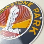 Vintage National Park Sign – Yellowstone Old Faithful Gas Pump Porcelain Sign - Image 13