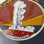 Vintage National Park Sign – Yellowstone Old Faithful Gas Pump Porcelain Sign - Image 4