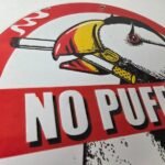 Vintage No Puffin Cigarette Sign – Tobacco Smoking Porcelain Gas Pump Plate Sign - Image 5