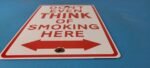 Vintage No Smoking Sign – Gas Warning Caution Porcelain Sign - Image 11