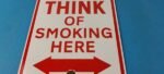 Vintage No Smoking Sign – Gas Warning Caution Porcelain Sign - Image 4