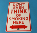 Vintage No Smoking Sign – Gas Warning Caution Porcelain Sign