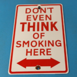 Vintage No Smoking Sign – Gas Warning Caution Porcelain Sign