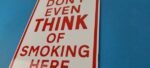 Vintage No Smoking Sign – Gas Warning Caution Porcelain Sign - Image 9