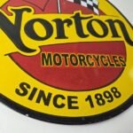 Vintage Norton Motorcycles Sign – Porcelain Automobiles Mechanic Gas Pump Sign - Image 11