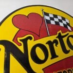 Vintage Norton Motorcycles Sign – Porcelain Automobiles Mechanic Gas Pump Sign - Image 5