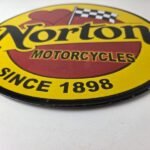 Vintage Norton Motorcycles Sign – Porcelain Automobiles Mechanic Gas Pump Sign - Image 10