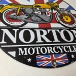Vintage Norton Motorcycles Sign – Porcelain Automobiles Mechanic Gas Pump Sign - Image 11