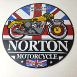 Vintage Norton Motorcycles Sign – Porcelain Automobiles Mechanic Gas Pump Sign - Image 15