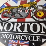 Vintage Norton Motorcycles Sign – Porcelain Automobiles Mechanic Gas Pump Sign - Image 4