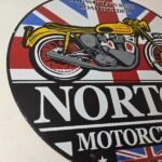 Vintage Norton Motorcycles Sign – Porcelain Automobiles Mechanic Gas Pump Sign - Image 6