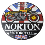Vintage Norton Motorcycles Sign – Porcelain Automobiles Mechanic Gas Pump Sign - Image 2