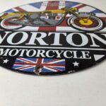 Vintage Norton Motorcycles Sign – Porcelain Automobiles Mechanic Gas Pump Sign - Image 10