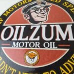 Vintage Oilzum Gasoline Sign – Oil Lubrication Porcelain Gas Pump Sign - Image 4