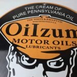 Vintage Oilzum Motor Oils Sign – Pure Pennsylvania Porcelain Gas Pump Sign - Image 3