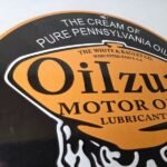 Vintage Oilzum Motor Oils Sign – Pure Pennsylvania Porcelain Gas Pump Sign - Image 5