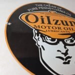 Vintage Oilzum Motor Oils Sign – Pure Pennsylvania Porcelain Gas Pump Sign - Image 6