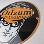 Vintage Oilzum Motor Oils Sign – Pure Pennsylvania Porcelain Gas Pump Sign - Image 9
