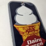 Vintage Old Dairy Queen Sign – Porcelain Diner Gas Pump Sign - Image 5
