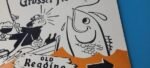 Vintage Old Reading Beer Sign – Adult Drink Fishing Gas Pump Porcelain Sign - Image 3