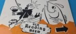 Vintage Old Reading Beer Sign – Adult Drink Fishing Gas Pump Porcelain Sign - Image 4