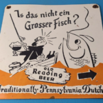 Vintage Old Reading Beer Sign – Adult Drink Fishing Gas Pump Porcelain Sign