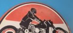 Vintage Old School Bikers Sign – Motorcycle Gasoline Service Pump Porcelain Sign - Image 5