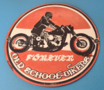 Vintage Old School Bikers Sign – Motorcycle Gasoline Service Pump Porcelain Sign
