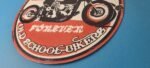 Vintage Old School Bikers Sign – Motorcycle Gasoline Service Pump Porcelain Sign - Image 10