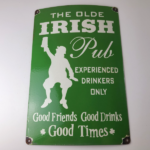 Vintage Olde Irish Pub Sign – Large Bar Diner Porcelain Shamrock Gas Pump Sign - Image 13