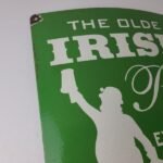 Vintage Olde Irish Pub Sign – Large Bar Diner Porcelain Shamrock Gas Pump Sign - Image 5