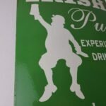 Vintage Olde Irish Pub Sign – Large Bar Diner Porcelain Shamrock Gas Pump Sign - Image 6