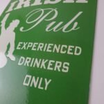 Vintage Olde Irish Pub Sign – Large Bar Diner Porcelain Shamrock Gas Pump Sign - Image 9