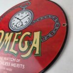 Vintage Omega Watches Porcelain Sign – Swiss Made Store Display Gas Pump Sign - Image 13